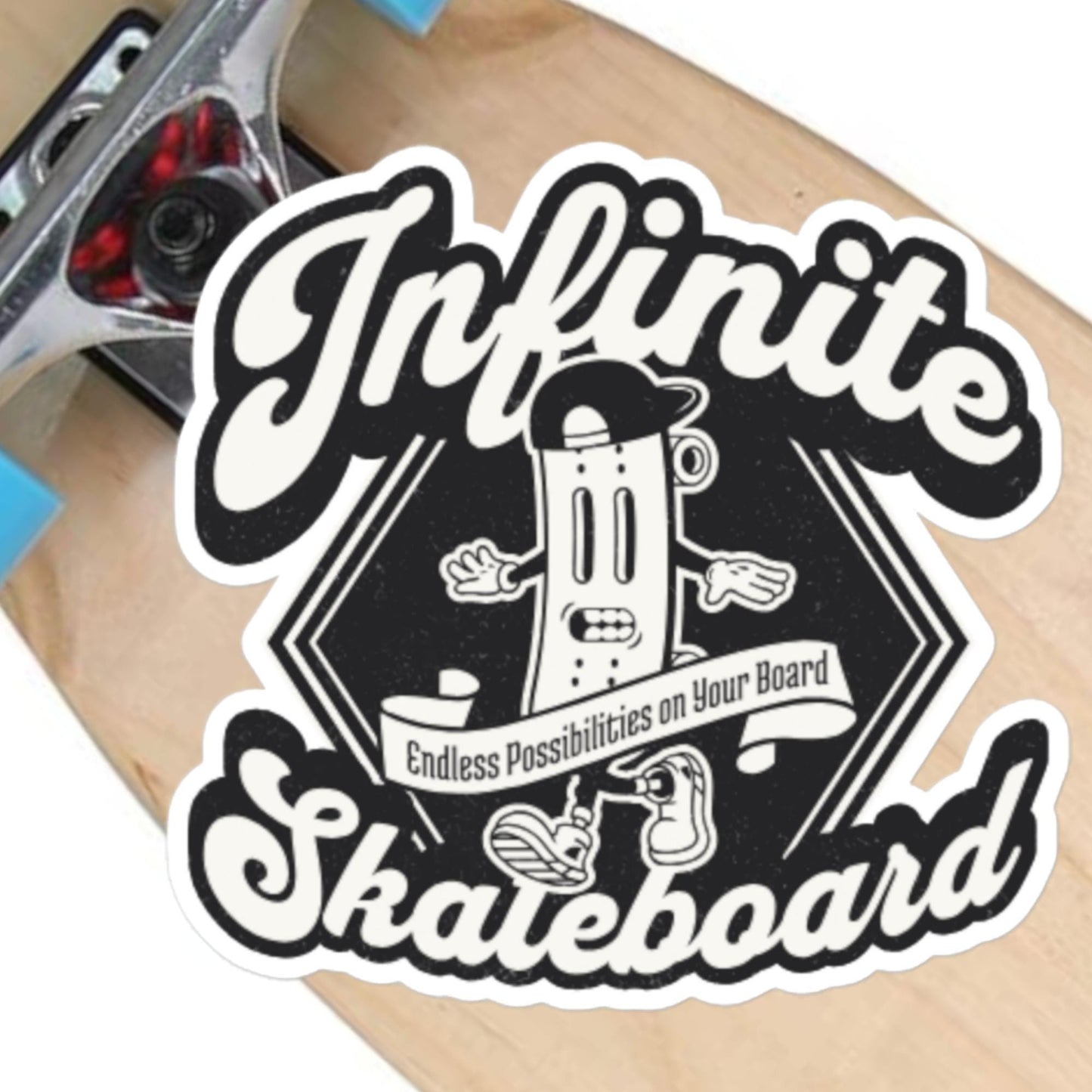 Infinite Skateboard Sticker, Skateboard Decal, Skateboarding Art, Vinyl Sticker, Cool Sticker, Board Sticker, Gift for Skaters