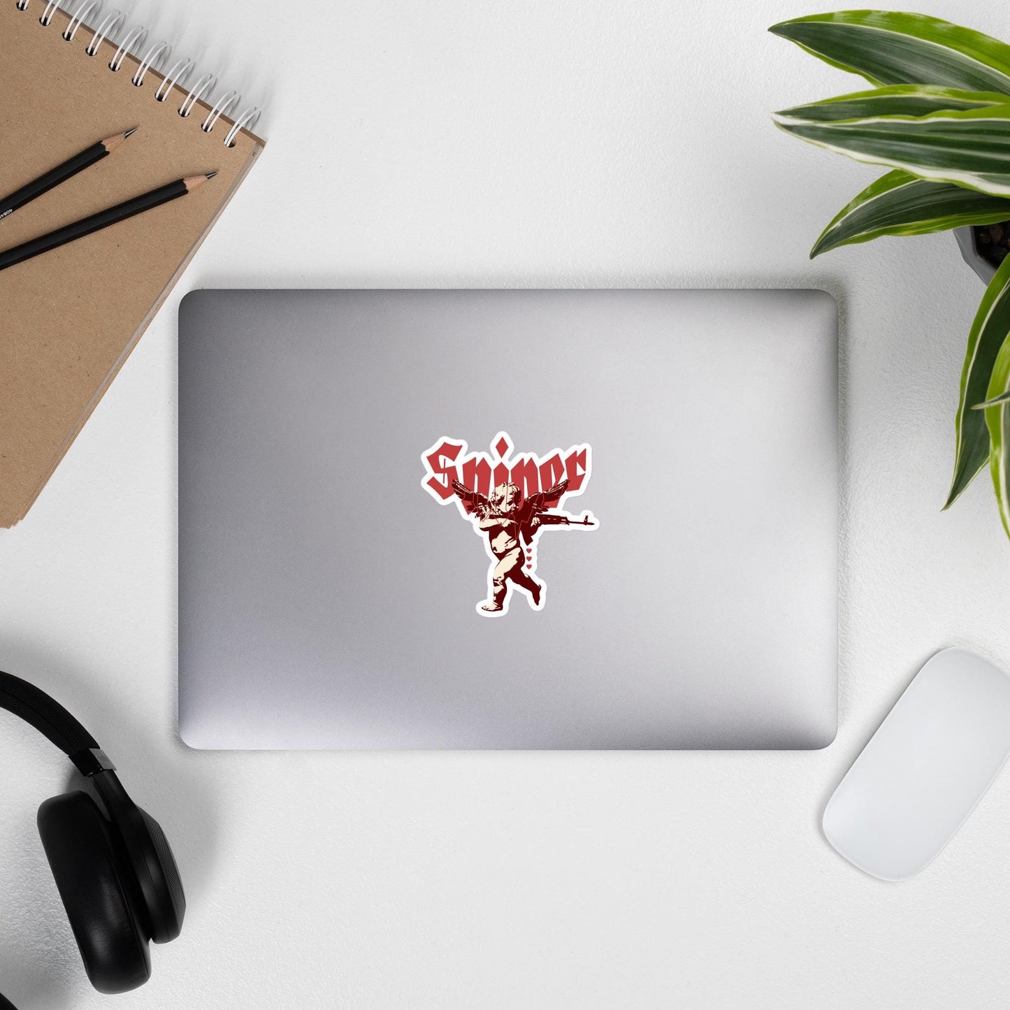 Sniper Cupid Stickers, Cupid with Machine Gun, Love Sniper Decals, Scrapbook Stickers, Valentine's Stickers, Planner Decor