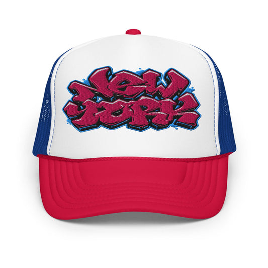 New York Graffiti Trucker Hat, Urban Style Cap, Street Fashion Hat, Hip Hop Cap, Trendy Unisex Hat, Graffiti Art Cap
