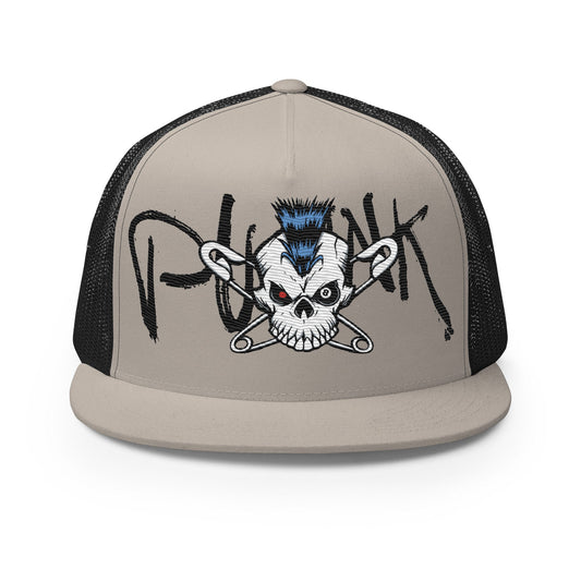 PUNK & GRUNGE Embroidered Trucker Hat, Vintage Style Cap, Hipster Headwear, Gift Idea
