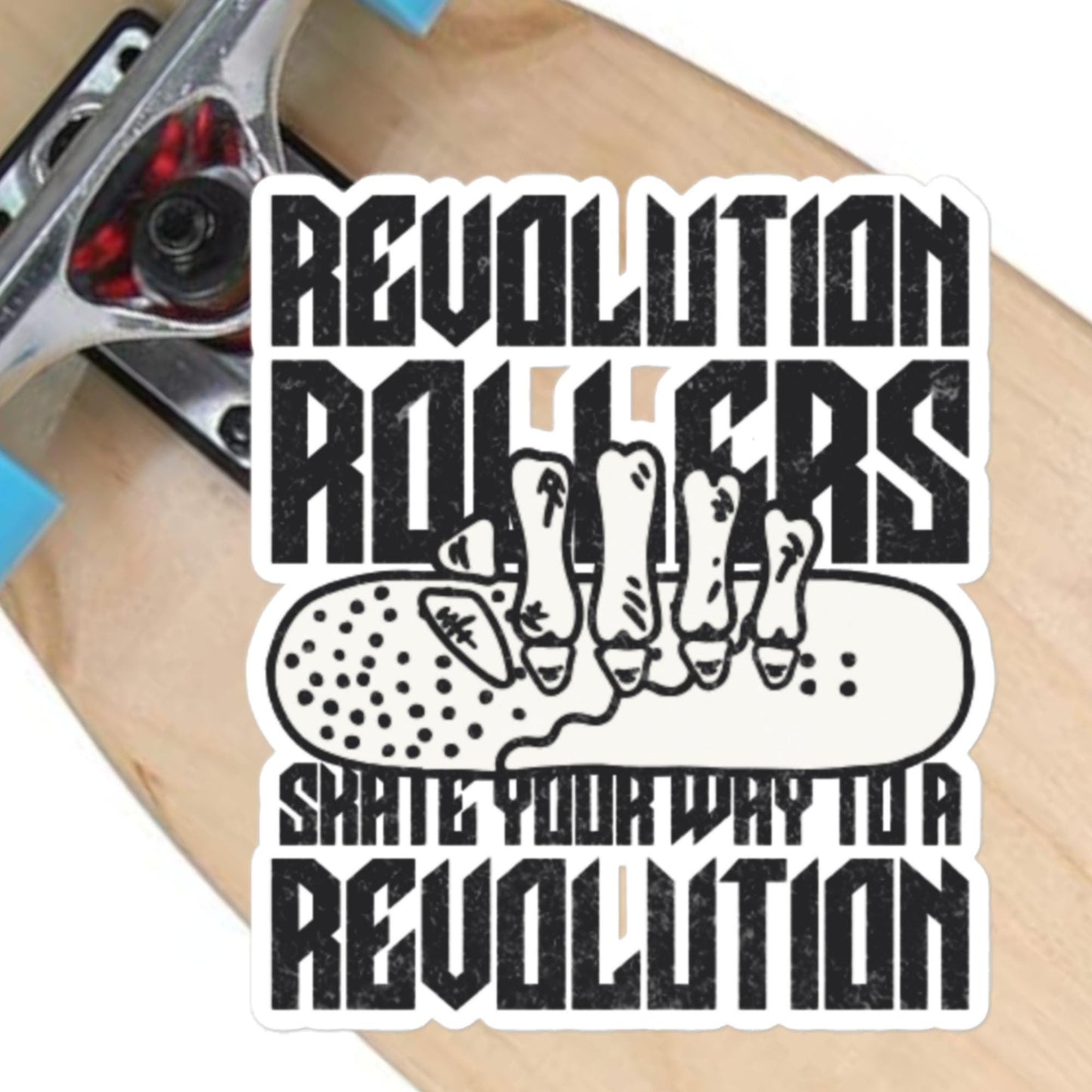 Revolution Roller Sticker, Vinyl Decal, Roller Skating Sticker, Skater Gift, Custom Skateboard Decal, Skate Decor