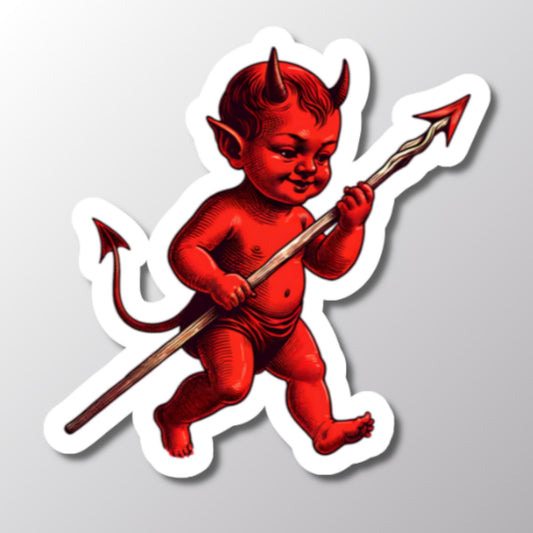 Little Red Devil Sticker, Vinyl Sticker, Red Devil Decal, Cute Devil Sticker, Halloween Sticker, Fun Accessory