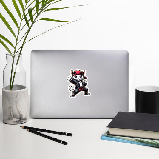 Battle Cat Sticker for Laptop, Cat Decal, Trained Cat Decal, Helmet Sticker, Unique Gift, Battle Cat Vinyl