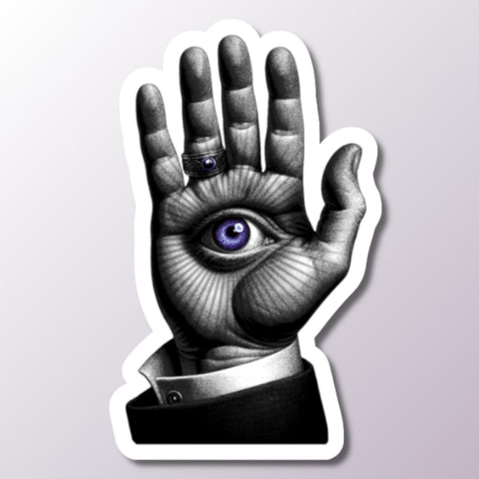 Hand Eye Symbol Sticker, Protective Symbol Sticker, Decal for Laptops, Psychic Eye Sticker, Witchy Sticker, Car Sticker