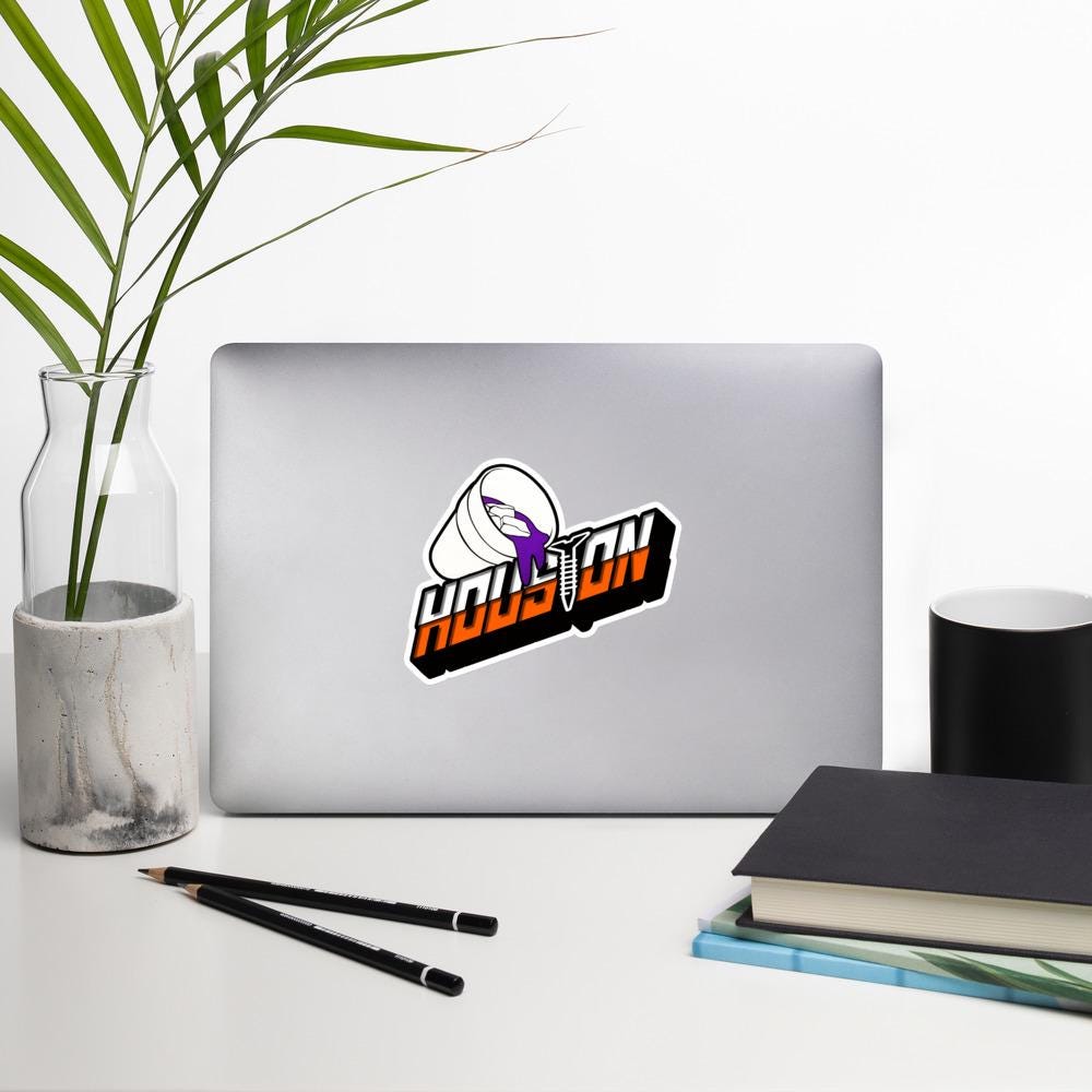 Houston Purple Lean Sticker, Hip Hop Culture, Purple Aesthetic, Laptop Decal, Street Style, Custom Vinyl